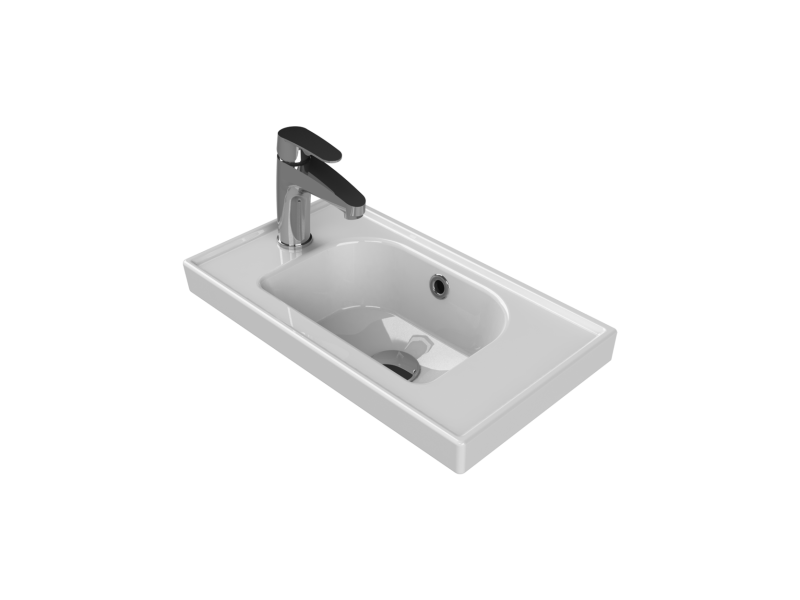 Etajerli Lavabo, Frame, 50x28 cm (Soldan Batarya Delikli)