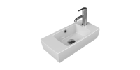 Tezgah Üstü Lavabo, City, 25x50 cm (Batarya Deliği Sağda)