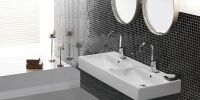 Etajerli Lavabo, Pinto, 150x47 cm (Çift Hazneli)