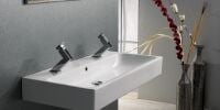 Etajerli Lavabo, Pinto, 120x47 cm (Çift Hazneli)