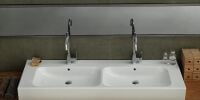Etajerli Lavabo, Pinto, 120x47 cm (Çift Hazneli)