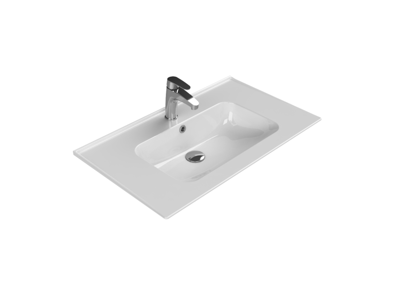 Etajerli Lavabo, Blue, 80x47 cm