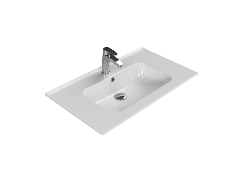 Etajerli Lavabo, Blue, 80x47 cm