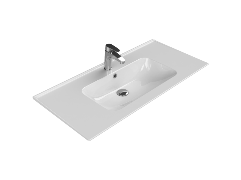 Etajerli Lavabo, Blue, 100x47 cm