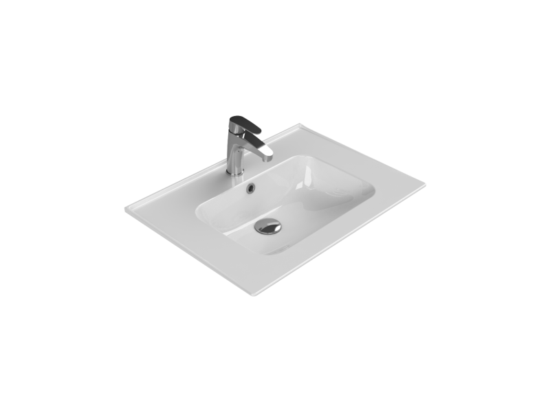Etajerli Lavabo, Blue, 65x47 cm