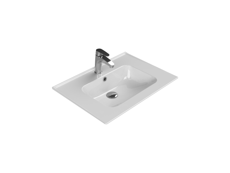 Etajerli Lavabo, Blue, 65x47 cm