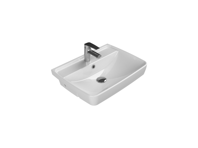 Yarım Tezgah Üstü Lavabo, Duru, 56x43 cm