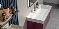 Etajerli Lavabo, Sharp, 120x48 cm (Çift Hazneli)
