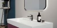 Etajerli Lavabo, Sharp, 120x48 cm (Çift Hazneli)