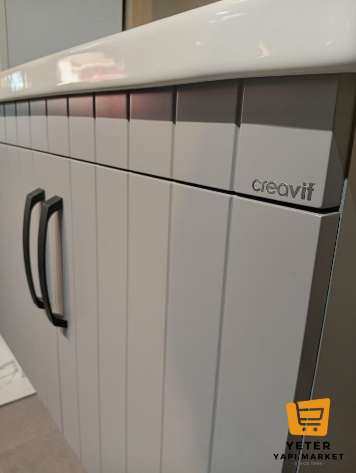 80*45 Cm Alt Modül  Aynalı Dolap Creavit Hilton Lavabo Seti