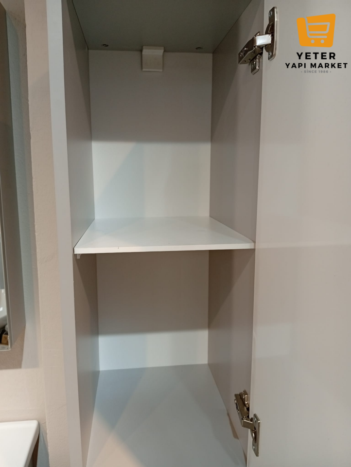 Creavit Banyo Boy Dolabı 150x30 Cm İki Kapaklı Gri