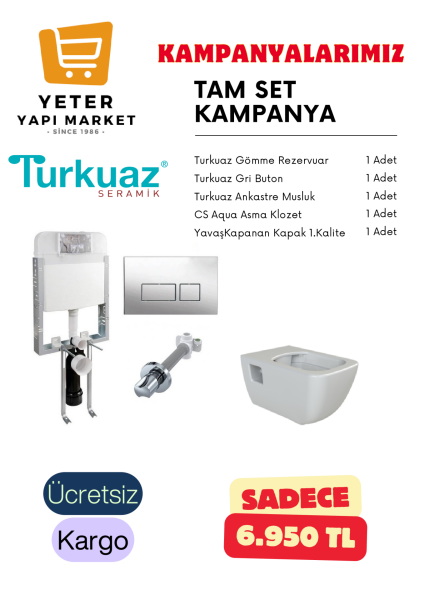Turkuaz Aqua Rimless Asma Klozet