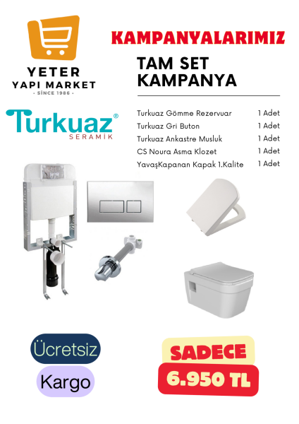 Turkuaz CeraStyle Noura Asma Klozet