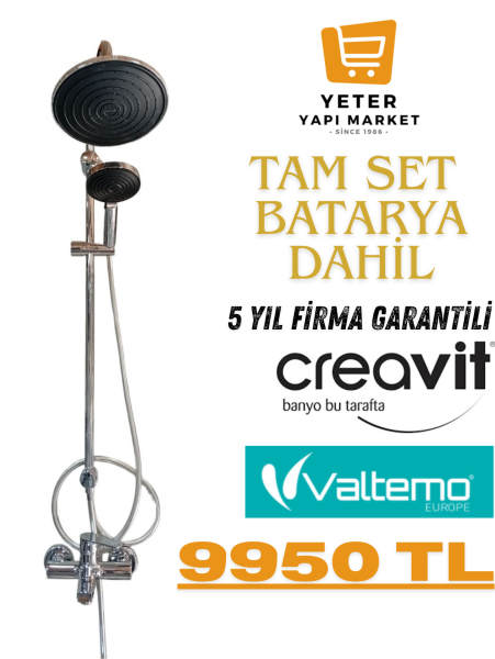 Valtemo Robot Duş Seti Tam Takım Creavit Batarya Dahil