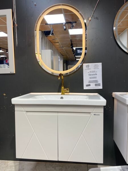 Simetrik Serisi Kaşmir Renk 80x45 Lake Dokunmatik Led Ayna Dahil